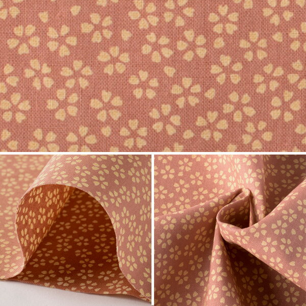 【数量5から】 生地 『生地桜柄 和調シーチングプリント 桜色 88222-1-1』