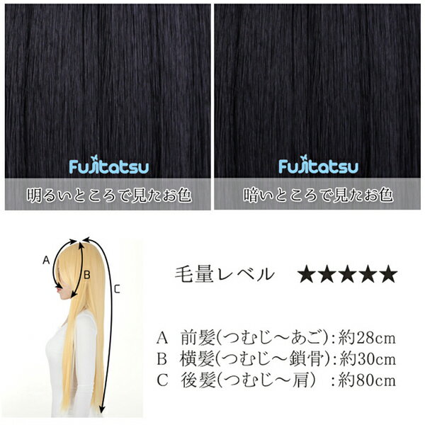 ウィッグ 『コスプレロングウィッグ ナチュラルブラック』 Fujitatsu 富士達