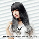 ウィッグ 『Tefure (テフリ) 大人ロングストレート ナチュラルブラック×シルバーアッシュ C-8200』 Fujitatsu 富士達