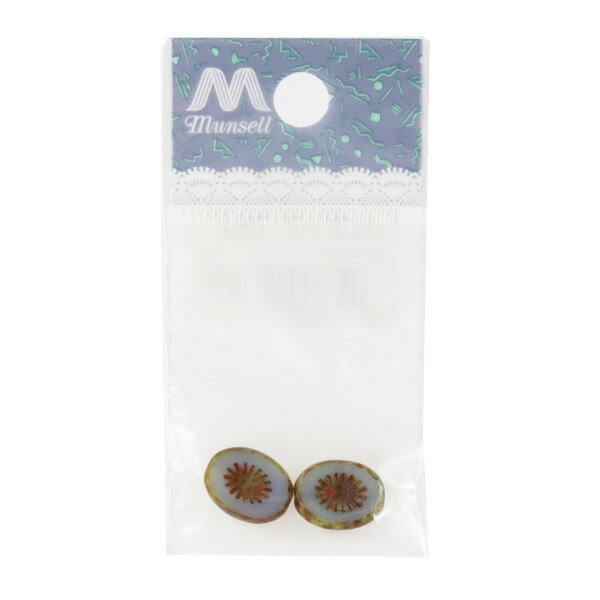 ビーズ 『チェコビーズ アネモネ サファイアオパールトラバテ 14×10mm 2個入り』