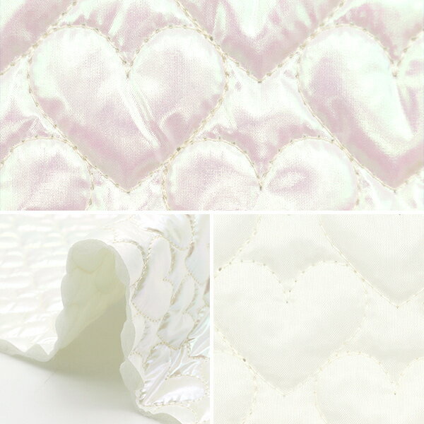 生地 『ハートホログラムキルトカットクロス 約65cm×70cm ホワイト C-HS2256-1WH』