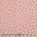 【数量5から】 生地 『シーチング モノバードリボン ピンク NO-RIBB-A』