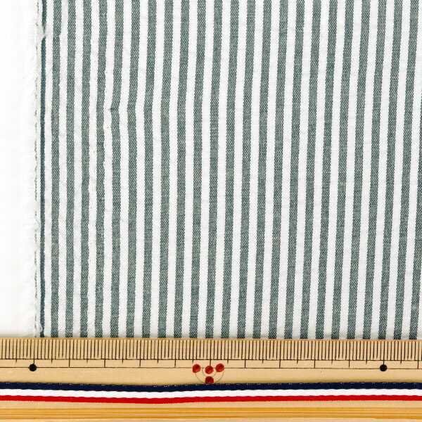 【数量5から】 生地 『サッカーストライプ ネイビー SUC-ST-3NV』