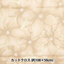 生地 『クリスマスプリント カットクロス ポインセチア 約108cm×50cm ベージュ C-DX10532L-A』
