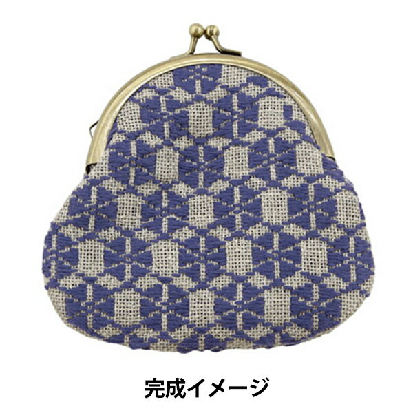 刺しゅうキット 『ハリノヲトこぎん刺し がま口ポーチ あさがお』 Olympus オリムパス