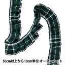 【数量5から】 フリルリボンテープ 『タータンフリル 幅約2.5cm グリーン FR2412』