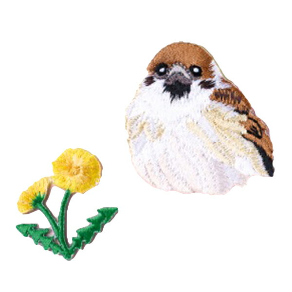 ワッペン 『刺繍ワッペンシール スズメ UTN205』