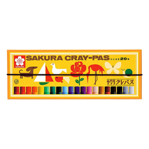 画材 『クレパス太巻 20色セット ゴムひも付き LP20R』 SAKURA サクラクレパス