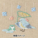 刺しゅうキット 『Chicchi ルリビタキさんとカエルさん JPT105』 DMC ディーエムシー