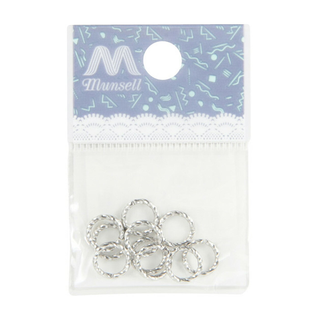 手芸金具 『ツイスト 丸カン 8mm シルバー 10個入り』