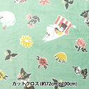 生地 『フランネル カットクロス ムーミン 約72cm×100cm ミント G-1228C-1B』
