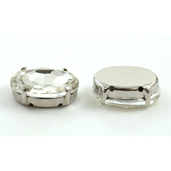 アクセサリー素材 『ガラスビジューパーツ GN-29-09S オーバル 18×25mm 2個入り』