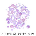 手芸パーツ 『パール&ラインストーンミックス パープル DW-09』 KIYOHARA 清原