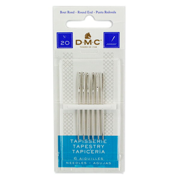 DMC刺繍用針は、普通の縫い針よりも針穴が大きく糸が通しやすいようになっています。 サイズ：no.20 針サイズ：長さ約4.3cm 入数：6本 材質：ニッケル、メッキスチール 【手芸用品・毛糸・生地の専門店 ユザワヤ】