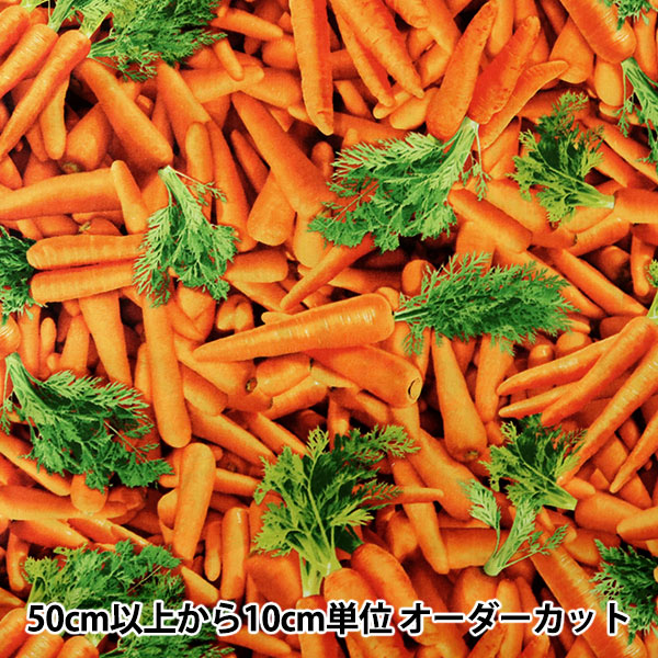 【数量5から】 生地 『インクジェットプリント ニンジン』 USAコットン