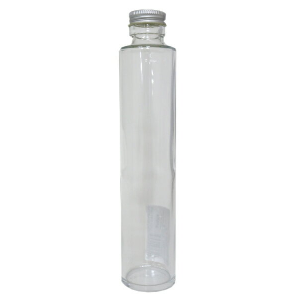 ガラスボトル丸200ml キャップ銀 314101[アミファ 花 ドライフラワー アクアリウム 植物標本 ビン]