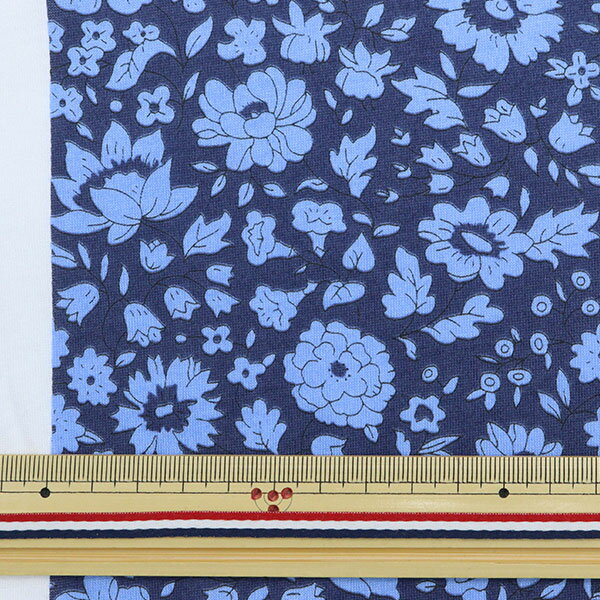 【数量5から】 生地 『LIBERTY リバティプリント シェラトンジャージ ダンジョ・ジャズ ネイビー 2341122-J21B』