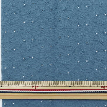 【カットクロス最大20%オフ】 生地 『デニムカラーレース カットクロス 約20×120cm DCWL08』