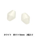 ビーズ 『コットンパール コマ ホワイト 約11×16mm 2個入り』