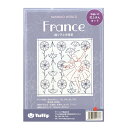 刺しゅうキット 『手縫いの花ふきんキット SASHIKO WORLD France 踊り子と矢車菊 KSW-018』 Tulip チューリップ