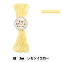 手芸ひも 『カラーひも 細 3mカット レモンイエロー 2-472番色 F100-84』 YUSHIN 遊心【ユザワヤ限定商品】