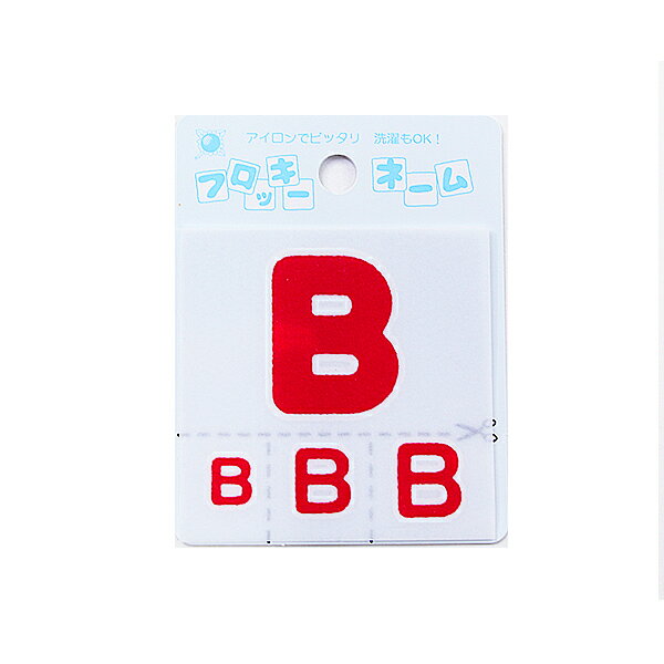 ワッペン 『フロッキーネーム アルファベット 赤色 B 656-02』 寺井