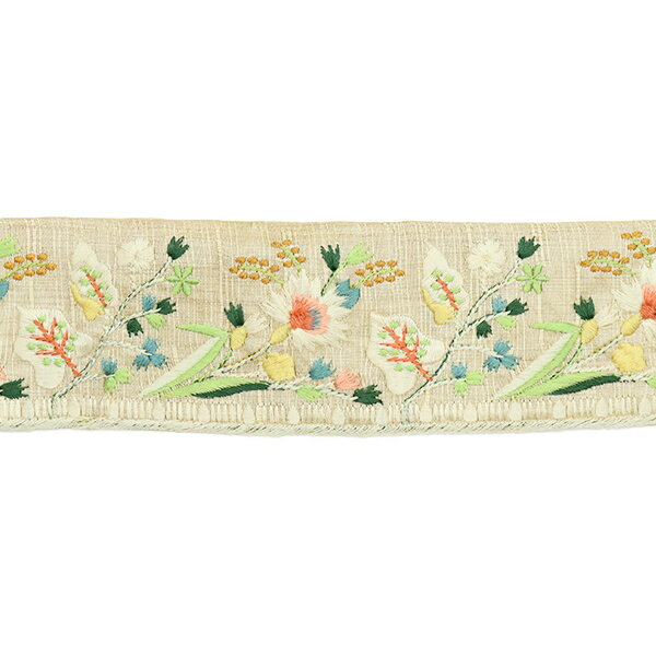 【数量5から】 手芸ブレード 『2022 インド刺繍ブレード ベージュ 43752B』
