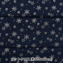 生地 『クリスマスプリント カットクロス 雪の結晶 約110cm×50cm ネイビー C-DX11840L-E』