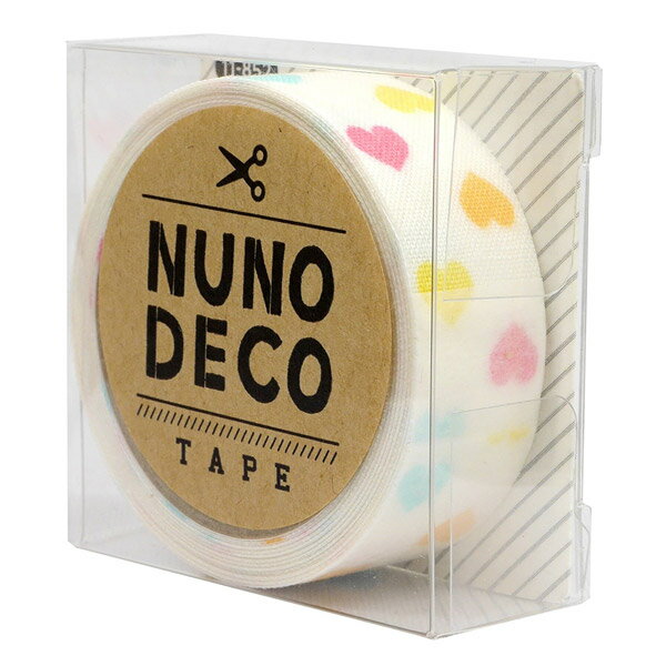 お名前ラベルシール 『NUNO DECO TAPE (ヌノデコテープ) しろいカラフルハート 11-852』 KAWAGUCHI カワグチ 河口