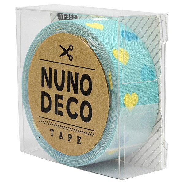 KAWAGUCHI(カワグチ) 『NUNO DECO TAPE (ヌノデコテープ)　みんとカラフルハート』 11-853 アイロンで簡単接着・水洗いもOK！ 人気のKAWAGUCHI(カワグチ) 『NUNO DECO TAPE (ヌノデコテープ)から、新柄が登場！ お子さんの入園・入学に使う、用具や洋服、 学校やオフィスなどで使うマイ文具などの目印に 布素材の、ナチュラルシンプルな単色やオシャレでカワイイ、トレンド柄まで 身の周り品をアレンジしてみてはいかがですか？ ◆サイズ：幅1.5cm (1.2m巻） ◆色/柄：ミントカラフルハート ※モニターによって実物のお色と若干異なる場合がございます。 【手芸用品・毛糸・生地の専門店 ユザワヤ】