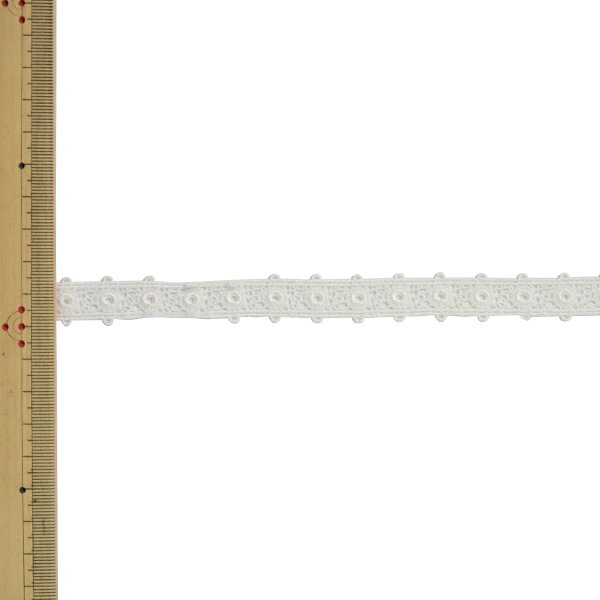 【数量5から】 レースリボンテープ 『ケミカルレース 61304K 00番色』 MOKUBA 木馬