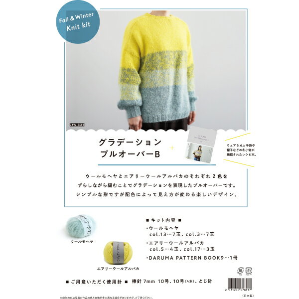 編み物キット 『グラデーションプルオーバーB 24W-0602』 DARUMA ダルマ 横田のサムネイル