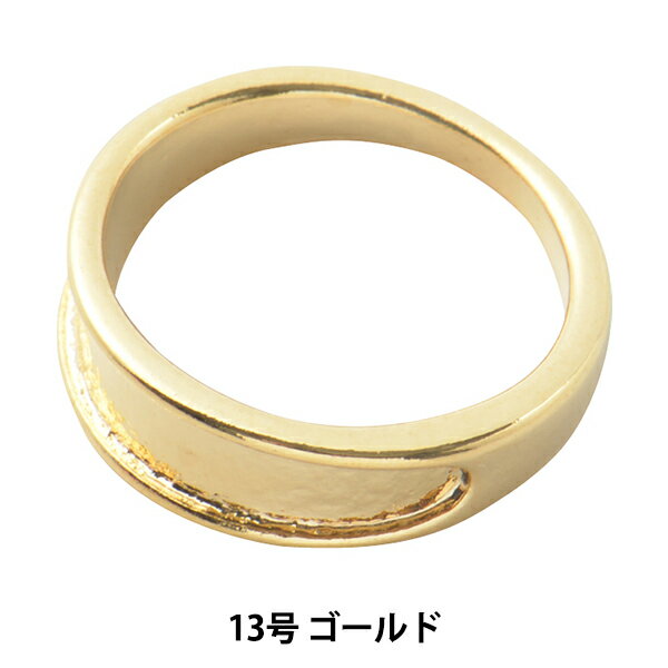 手芸金具 『粘土土台 リング オーバル 13号 ゴールド 1個入り #3057』