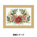 刺しゅうキット 『12ヶ月の花フレーム刺しゅうキット 12月ポインセチア マリー・カトリーヌ コレクション 7519』 Olympus オリムパス