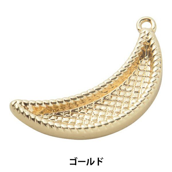 手芸金具 『粘土土台 ペンダントトップ 月 ゴールド 1個入り #3062』