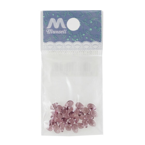 ビーズ 『チェコビーズ ドロップ ライトアメジスト 4*6mm 30粒入』のサムネイル