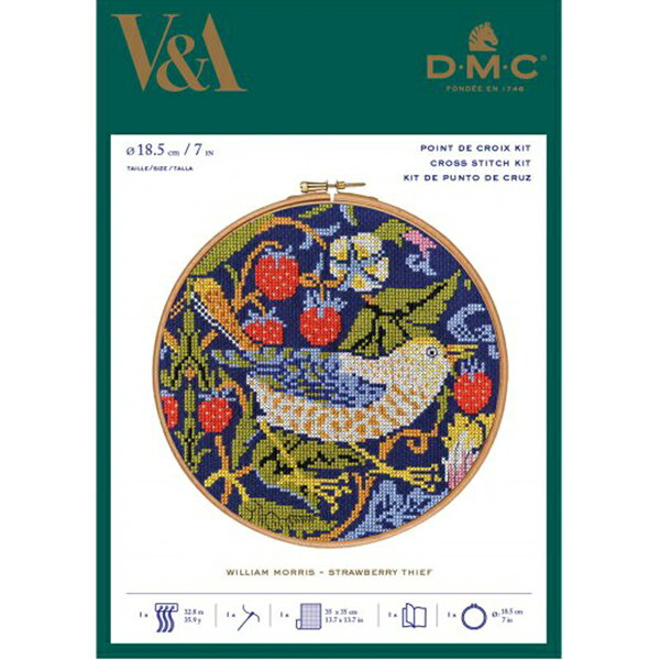輸入刺しゅうキット 『William Morris (ウィリアム・モリス) HOOPS Strawberry Thi...