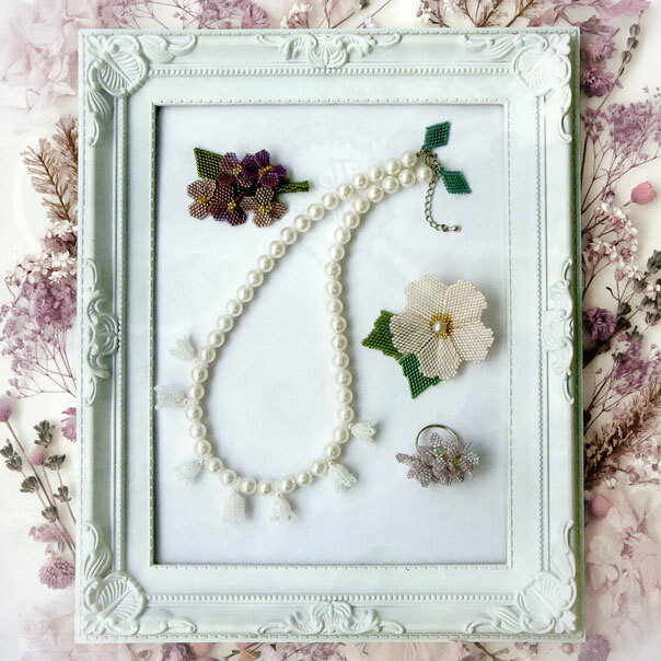 【ジャンルセール】 ビーズキット 『フルールビジュ Cherry blossom (さくら) ブローチ 3』 TOHO BEADS トーホービーズ 【お買い物マラソン】 3