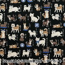 【数量5から】 生地 『オックス 図鑑シリーズ 日本犬 黒 YPA-56030-1D』 KOKKA コッカ(3)