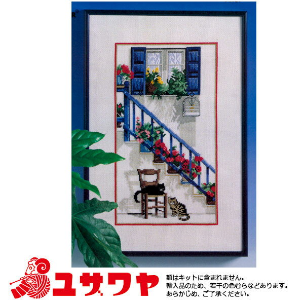 輸入刺しゅうキット 『OOE 輸入刺繍キット 猫のいる風景 A 44137』