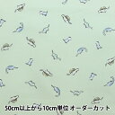 【数量5から】 生地 『USAコットン ディノ・ロア 恐竜柄 ミント FUN-C8942』(3)