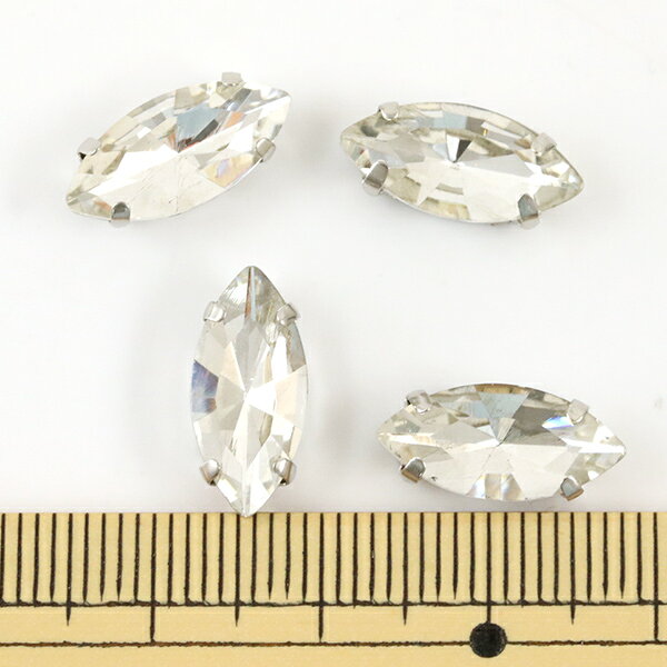 アクセサリー素材 『ガラスビジューパーツ GN-29-01S マーキス 7×15mm 4個入り』【...