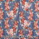 【数量5から】 生地 『シーチング ルルブーケ ユーフォリア ブルー RU2500-12F』 Quilt Gate キルトゲイト