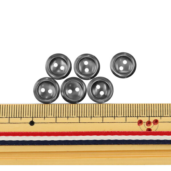 ボタン 『シャツボタン 二つ穴 11.5mm 6個入り 9番色 PVSO9003-09-11.5』