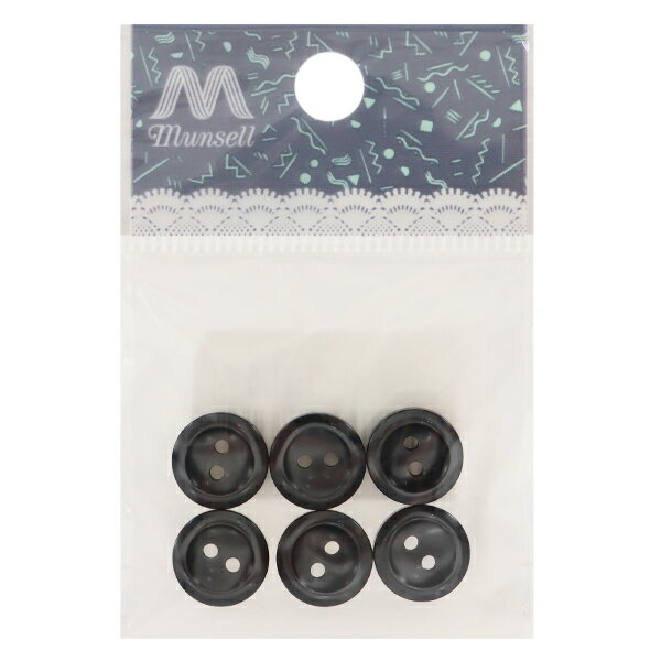 ボタン 『シャツボタン 二つ穴 11.5mm 6個入り 9番色 PVSO9003-09-11.5』