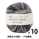 【10玉セット】秋冬毛糸 『SKI POLWARTH PLU HAND DYE(スキーポロワースプラスハンドダイ) 7108番色』 SKIYARN スキーヤーン【まとめ買い・大口】