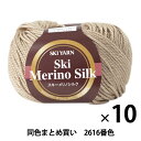 【10玉セット】秋冬毛糸 『Ski Merino Silk(スキーメリノシルク) 2616番色』 SKIYARN スキーヤーン【まとめ買い・大口】