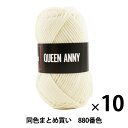 【10玉セット】毛糸 『QUEEN ANNY(クイーンアニー) 880(アイボリー)番色』 Puppy パピー【まとめ買い・大口】