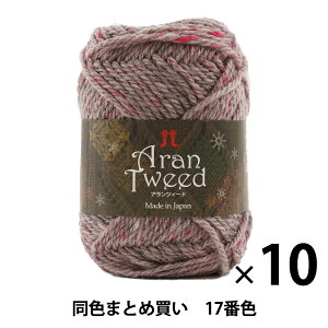 【10玉セット】秋冬毛糸 『Aran Tweed(アランツィード) 17番色』 Hamanaka ハマナカ【まとめ買い・大口】