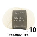 【10玉セット】秋冬毛糸 『原毛に近いメリノウール 1(白)番色』 DARUMA ダルマ 横田【まとめ買い・大口】